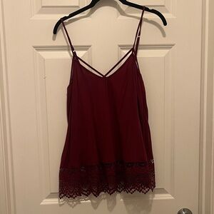 Express Maroon Lace Tank